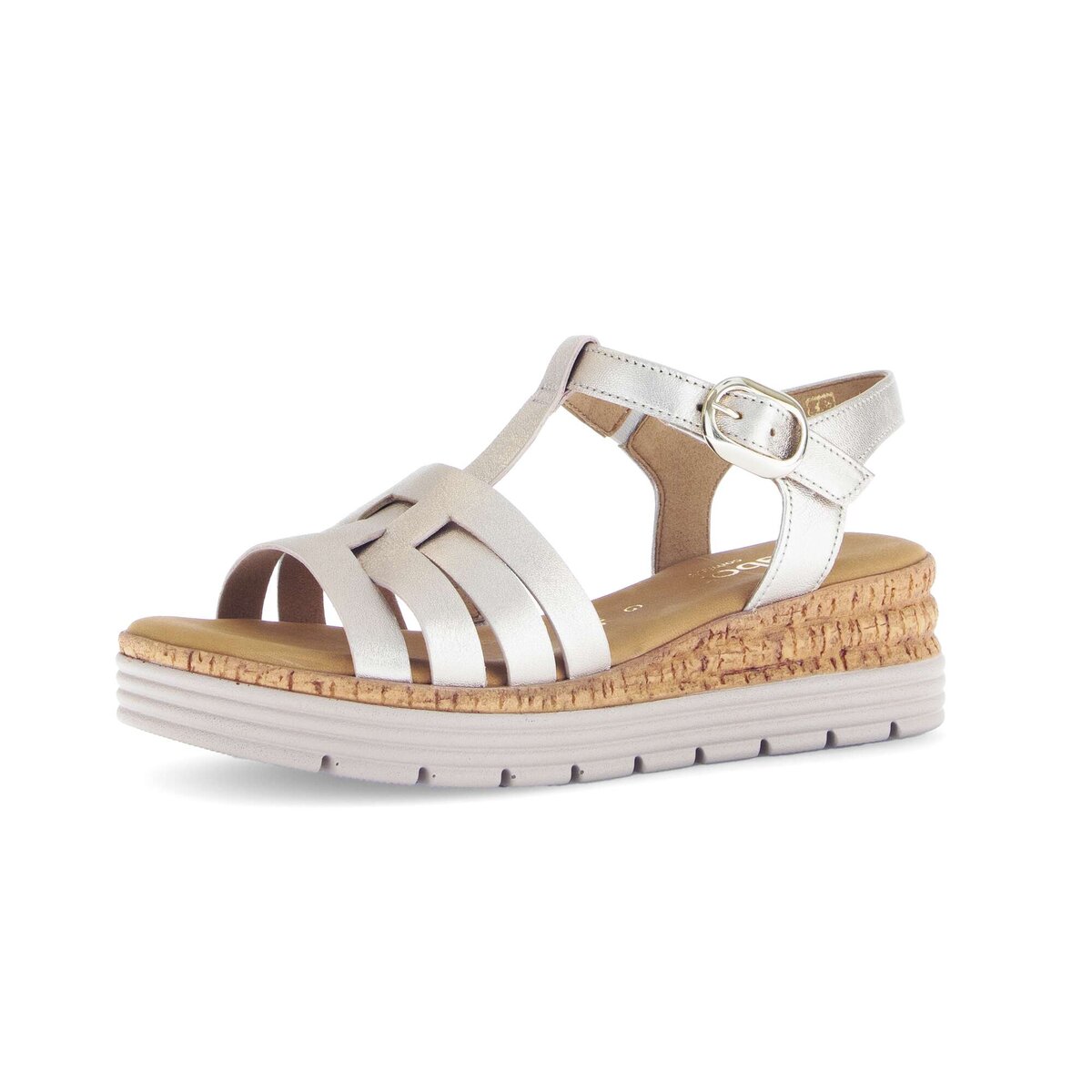 Riemchensandale GABOR "Riemchensandale", Damen, Gr. 41, gold, Schuhe Riemchensandale