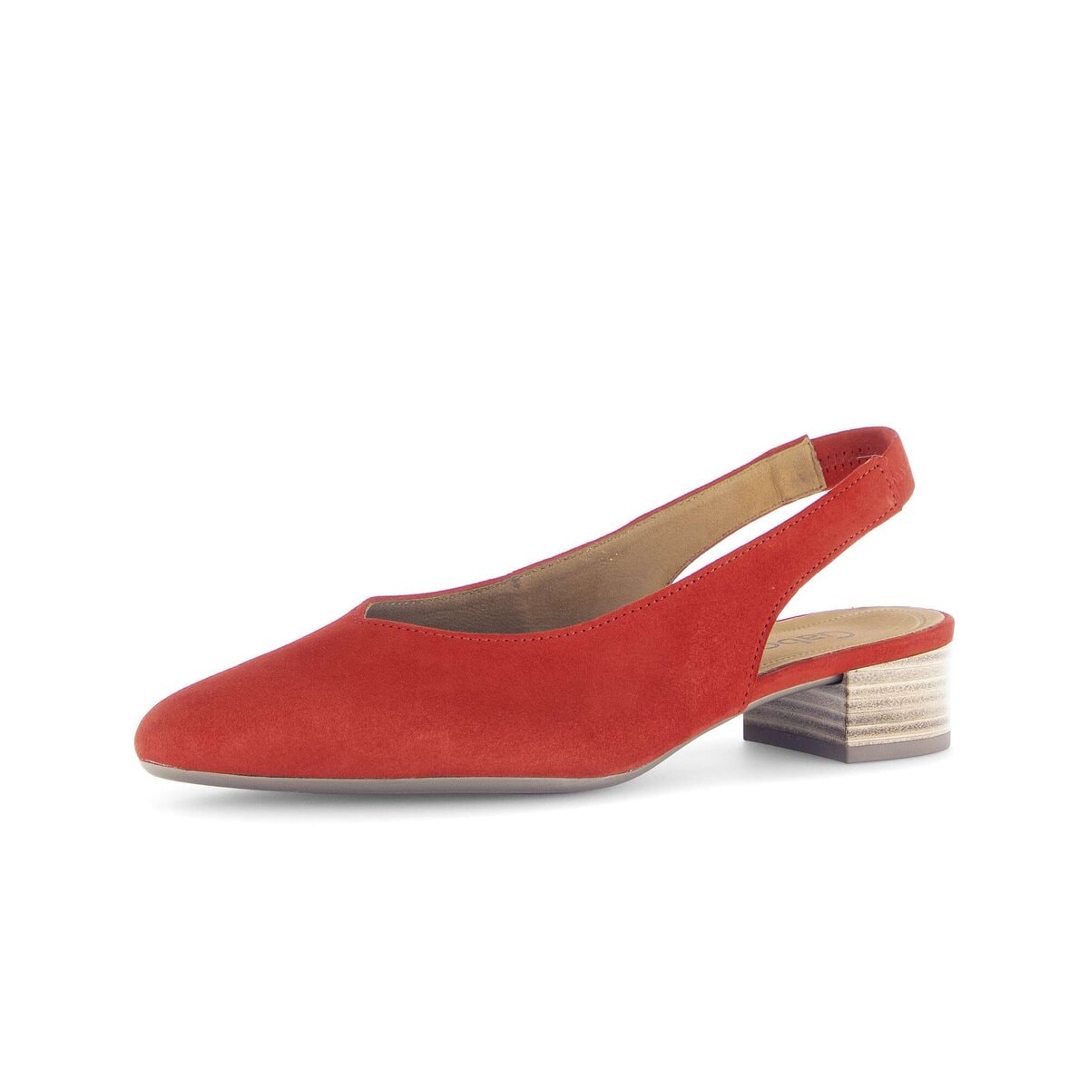 Slingpumps GABOR "Slingpumps Rauleder", Damen, Gr. 38, rot, Schuhe Slingpumps