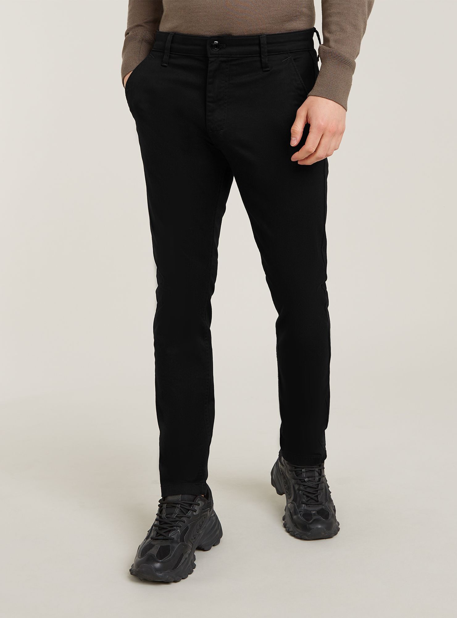 Chinohose G-STAR "Skinny Chino 3.0", Herren, Gr. 32, Länge 32, dk schwarz, Obermaterial: 50% Baumwolle, 47% Baumwolle, 3% Elasthan, Hosen Chinohose