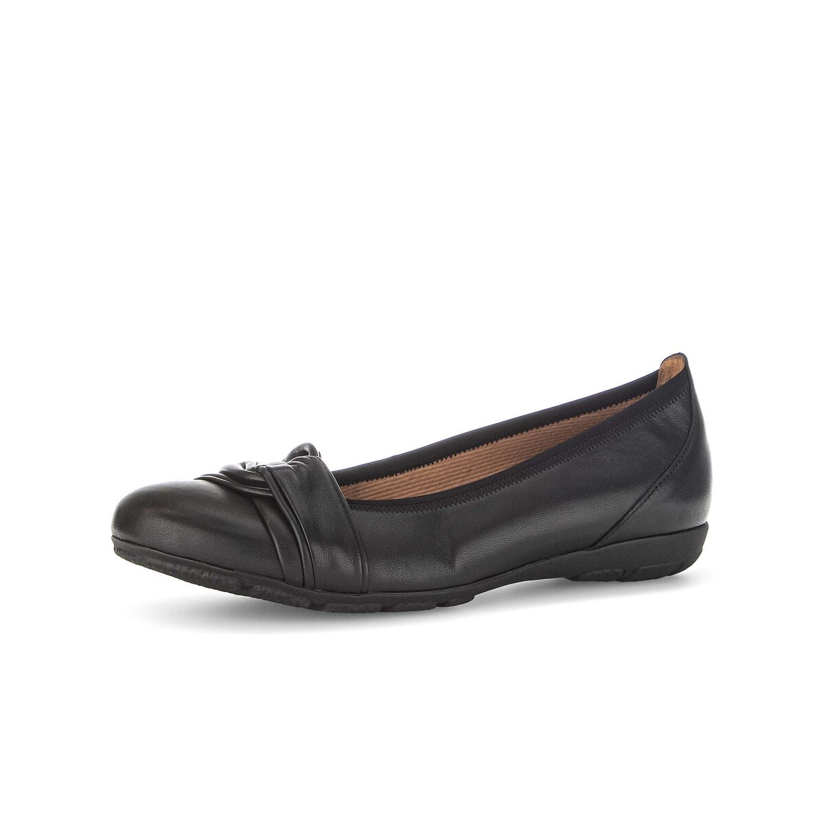 Ballerina GABOR "Sportliche Ballerina Glattleder", Damen, Gr. 36, schwarz, Schuhe Ballerina