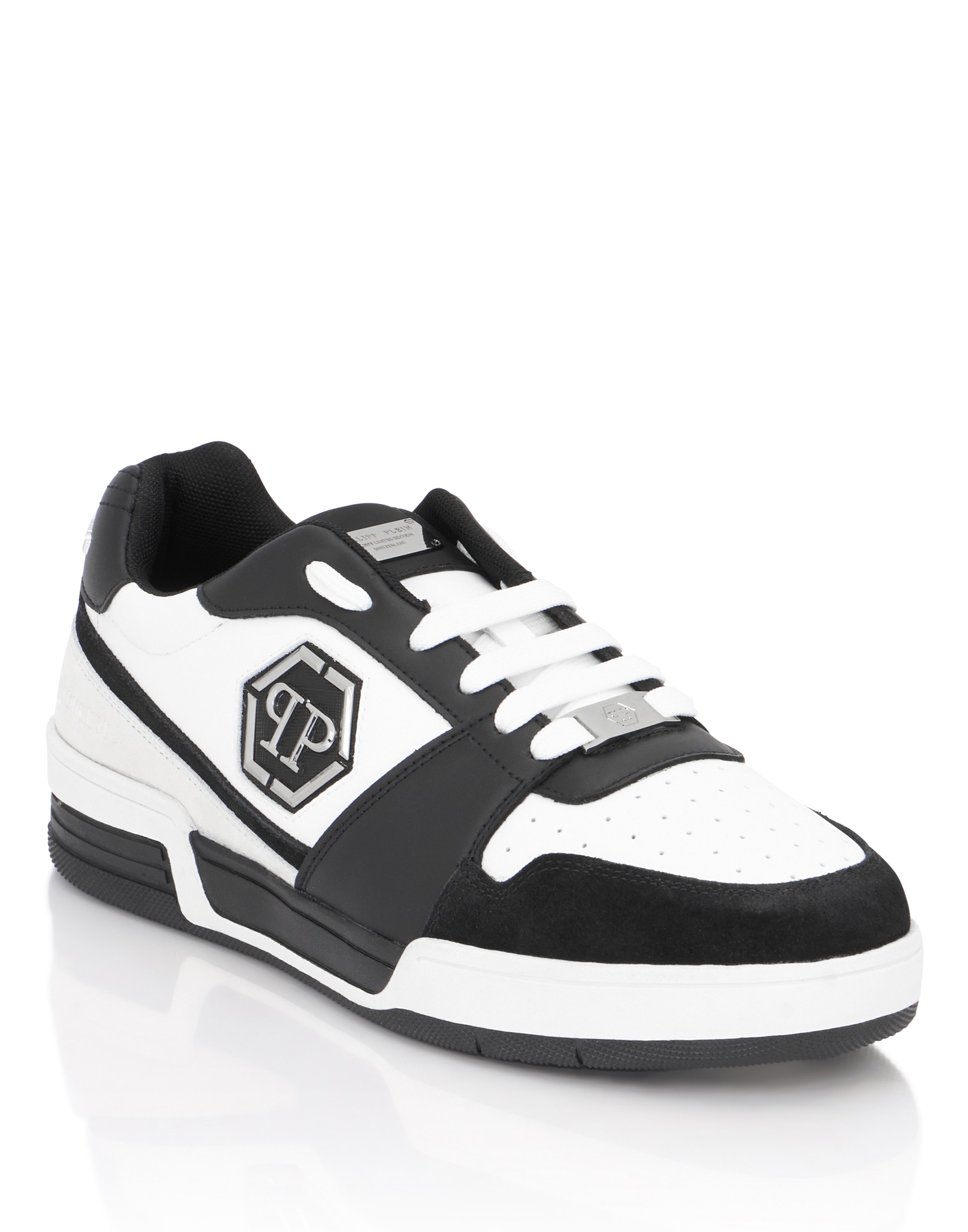Sneaker PHILIPP PLEIN "P-Force 78", Damen, Gr. 46, Normalschaft, 0102, weiß, schwarz, Schuhe Sneaker
