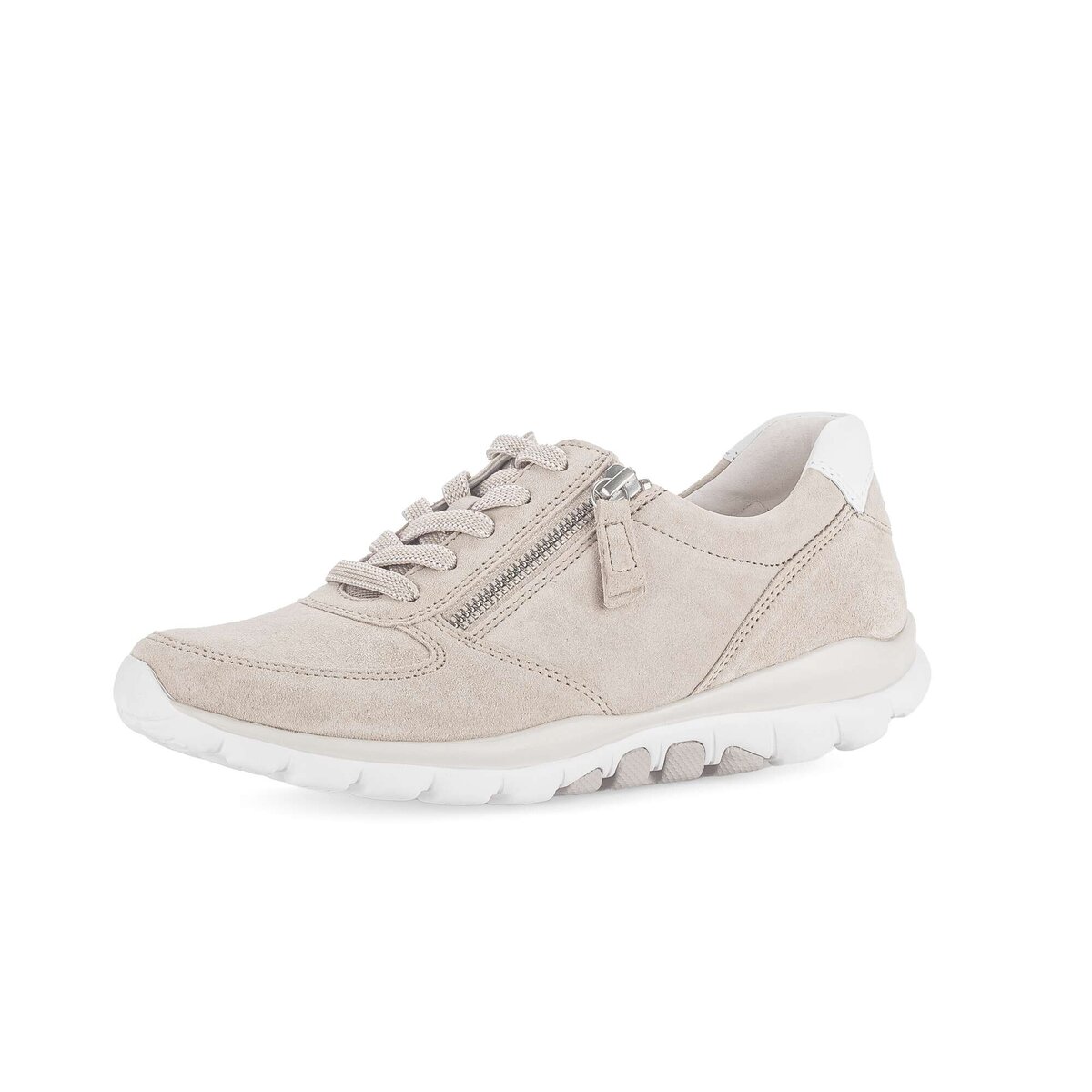 Sneaker GABOR "Sneaker low Rauleder", Damen, Gr. 39, beige, Schuhe Sneaker