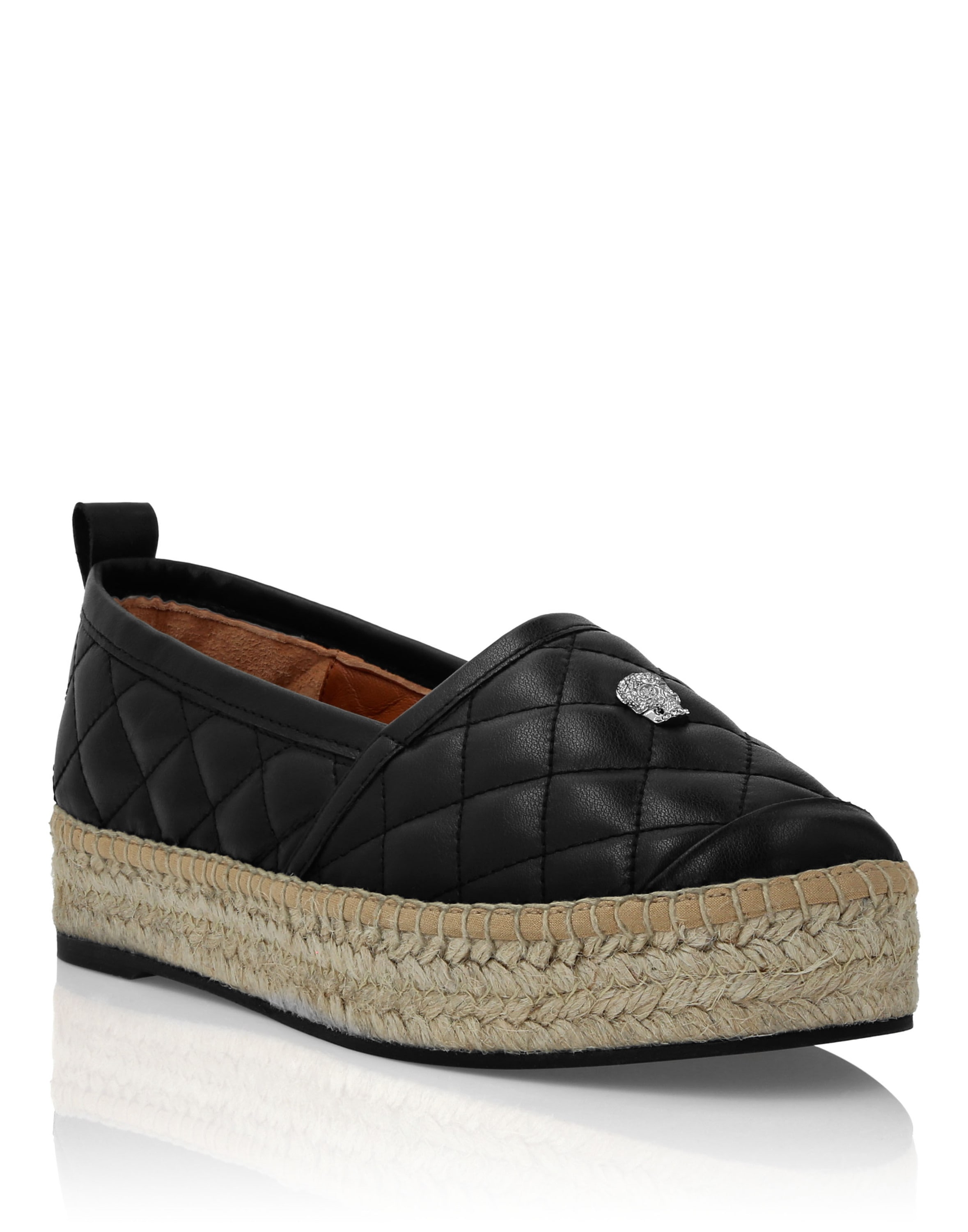 Espadrille PHILIPP PLEIN "Skull", Damen, Gr. 37, Normalschaft, 02, schwarz, Schuhe Espadrille