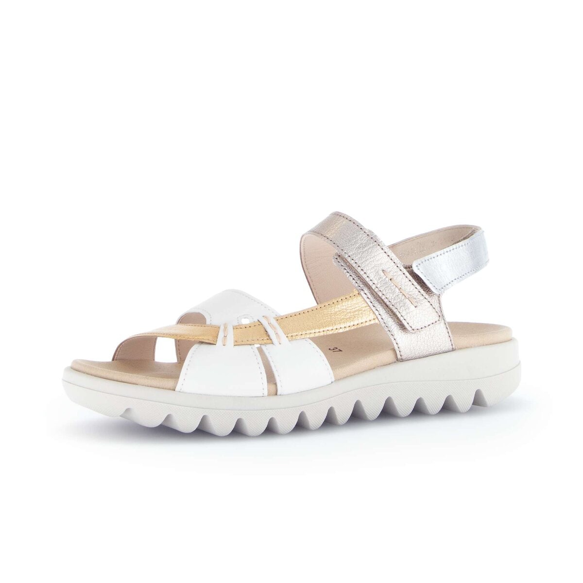 Riemchensandale GABOR "Riemchensandale", Damen, Gr. 41, gold, Schuhe Riemchensandale