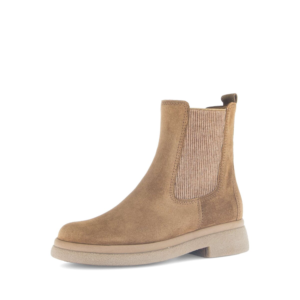 Chelseaboots GABOR "Chelsea Boot Rauleder", Damen, Gr. 37,5, beige, Schuhe Chelseaboots