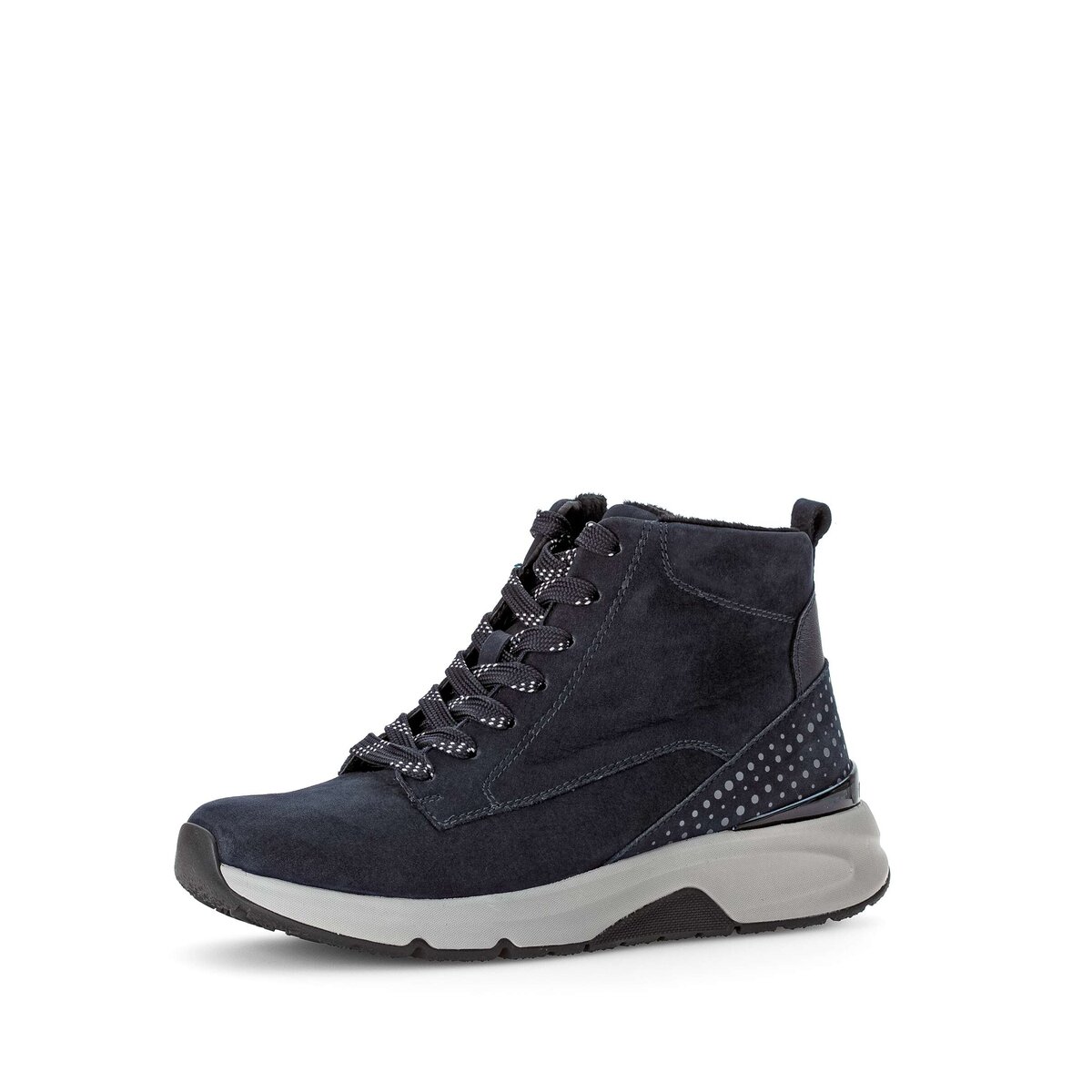 Stiefelette GABOR "Sportliche Stiefelette Rauleder", Damen, Gr. 38,5, blau, Schuhe Stiefelette