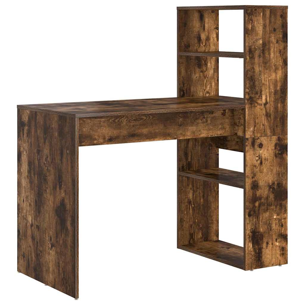 vidaXL Schreibtisch Geräucherte Eiche 113 x 54 x 120 cm Holzwerkstoff Image