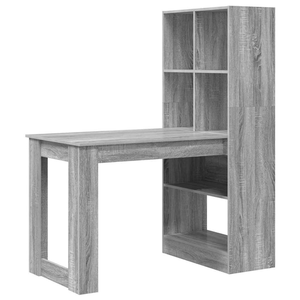 vidaXL Schreibtisch Graues Sonoma 122 x 67 x 145 cm Holzwerkstoff Image
