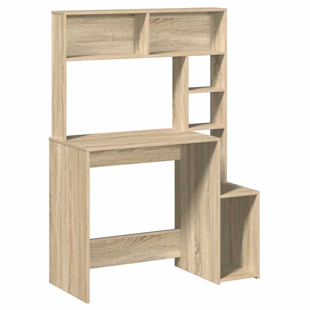vidaXL Schreibtisch mit Regal Sonoma-Eiche 100x45x140 cm Holzwerkstoff Image