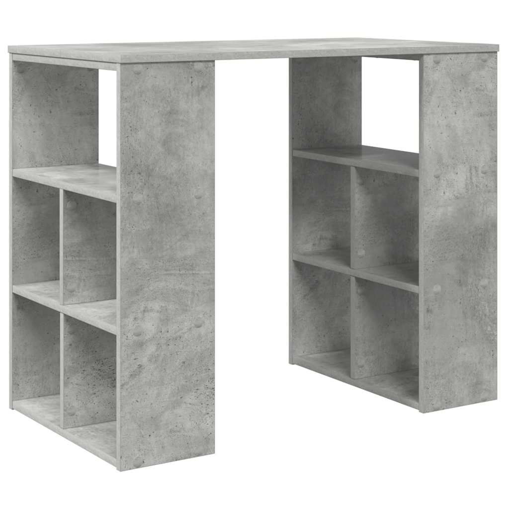 vidaXL Schreibtisch mit Regal Beton Grau 90 x 50 x 75 cm Holzwerkstoff Image
