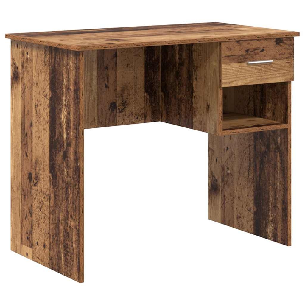vidaXL Schreibtisch mit Regal Altholz 90 x 49 x 75 cm Holzwerkstoff Image