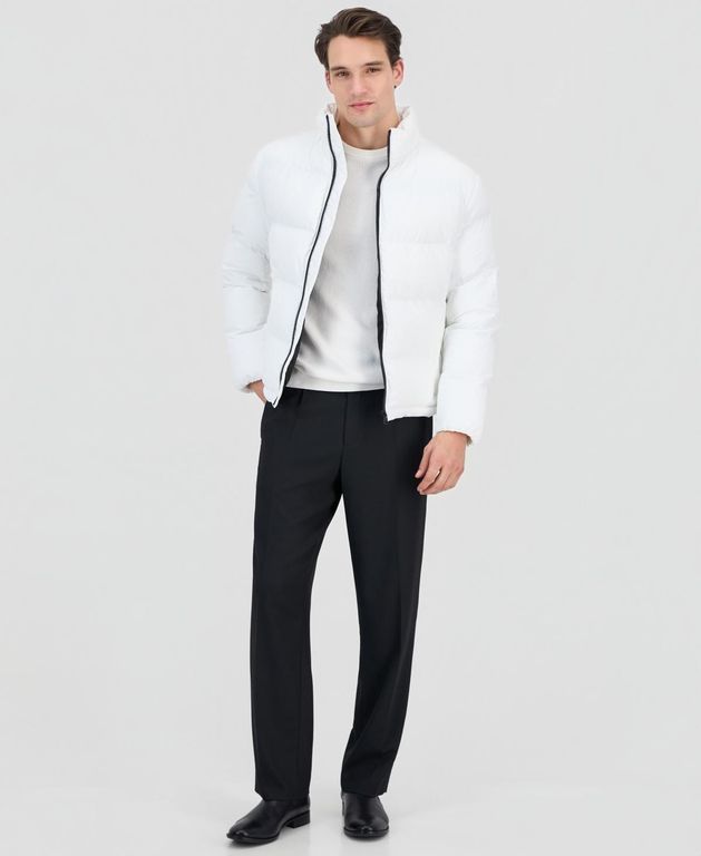 Hugo By Beazly Coated Puffer Jacket - White - Boss Jackets