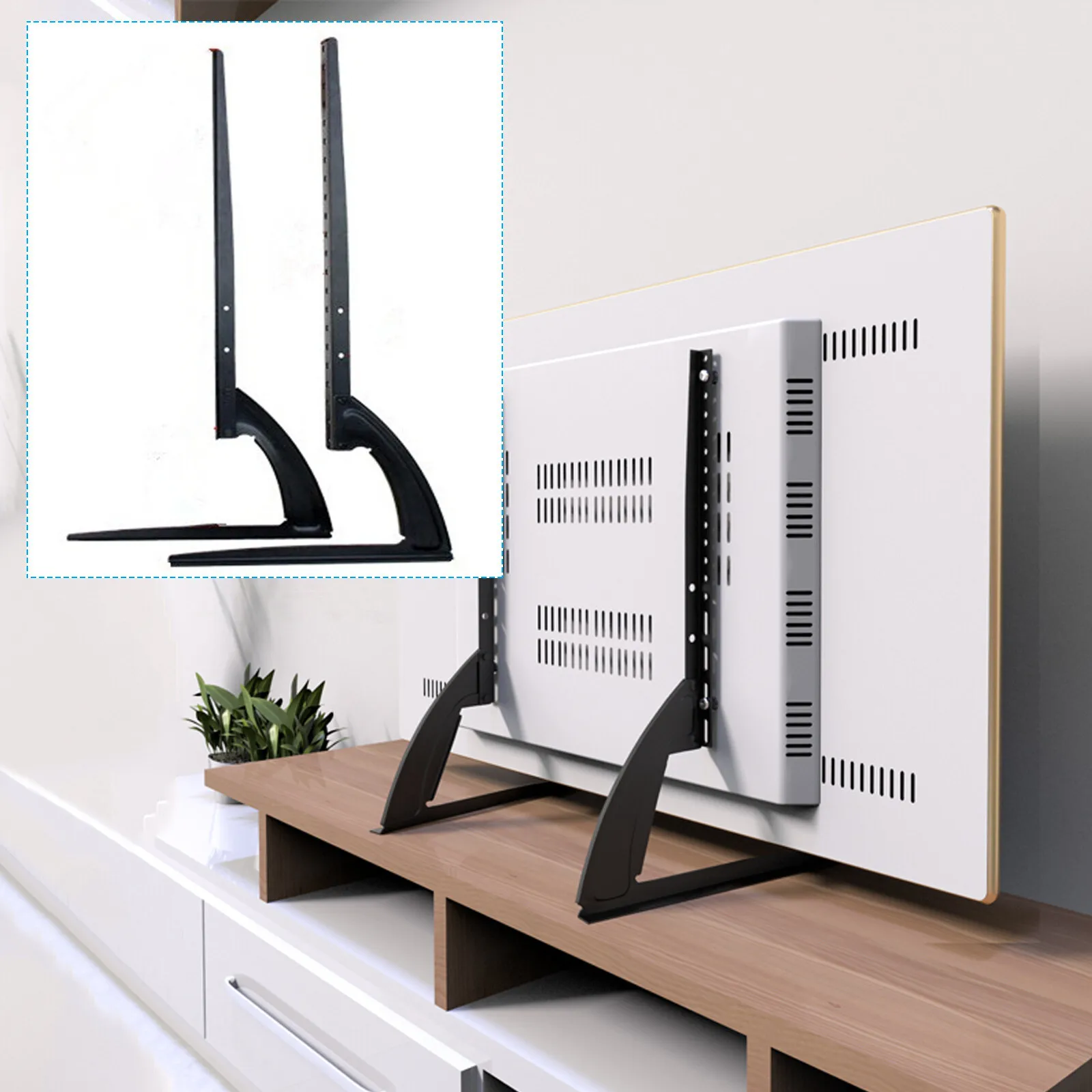 Support TV de 32 à 70 pouces, support de table, charge de 77,2 lb, support TV en acier laminé à froid pour TV LCD