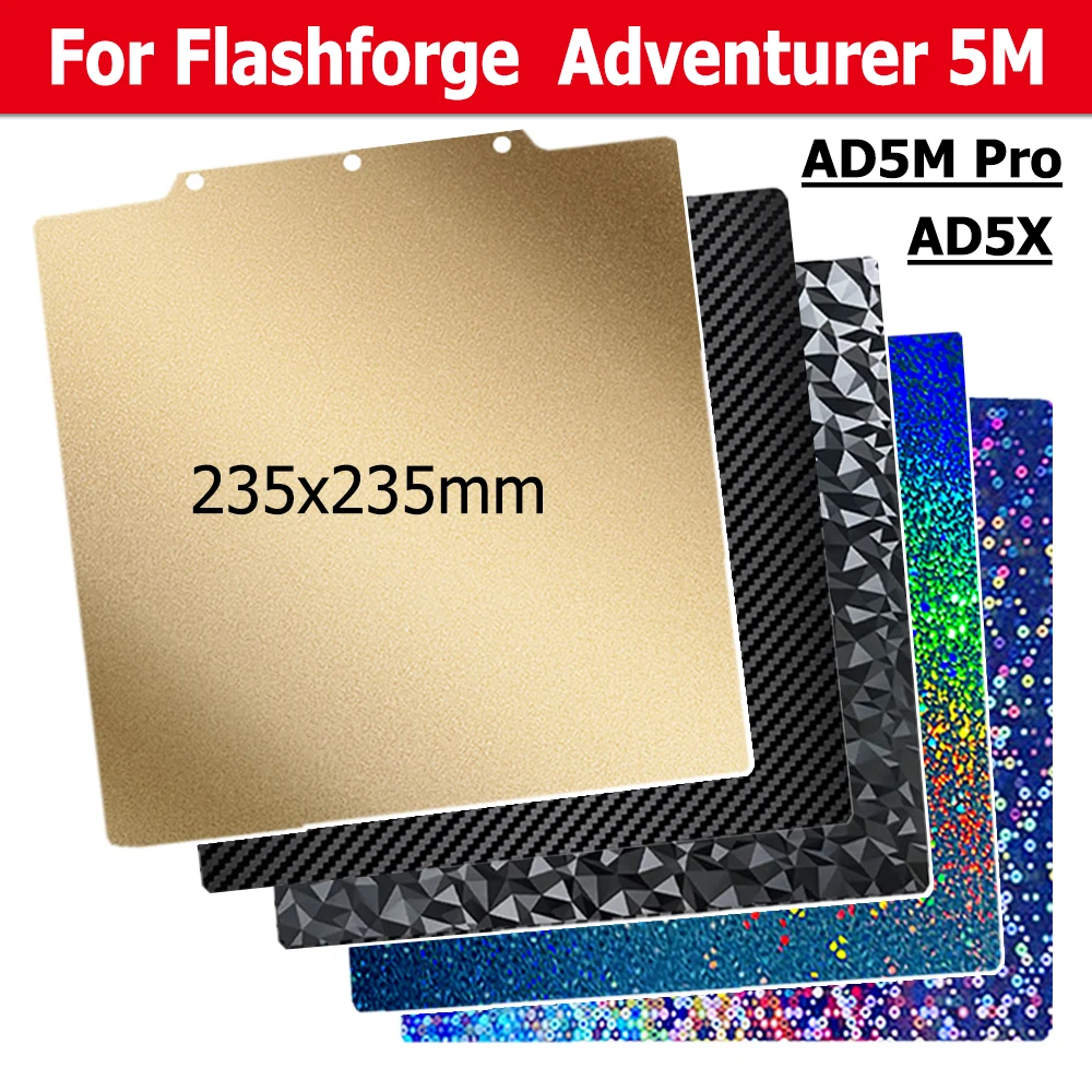 AD5M AD5X Magnetische PEI-Platte für Flashforge Adventurer 5M Pro Bauplatte Federstahlblech für Adventurer 5M Bettzubehör Image