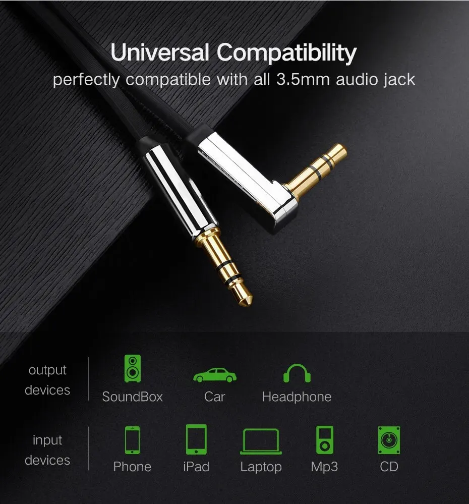 Aux-Kabel, Lautsprecherkabel, 3,5 mm Audiokabel für Auto-Kopfhörer, Audio, 3,5 mm Klinke, Lautsprecher für JBL-Kopfhörer, Samsung Xiaomi AUX-Kabel Image