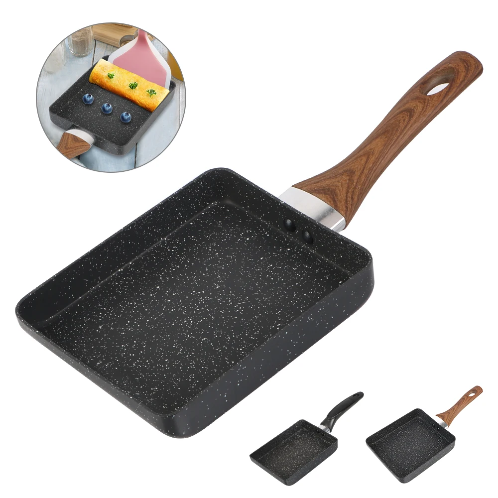 Braten Ei Pfannkuchen Küchen topf Mini Frühstück machen Antihaft-Pfanne Bratpfanne Kochgeschirr schwarz Image