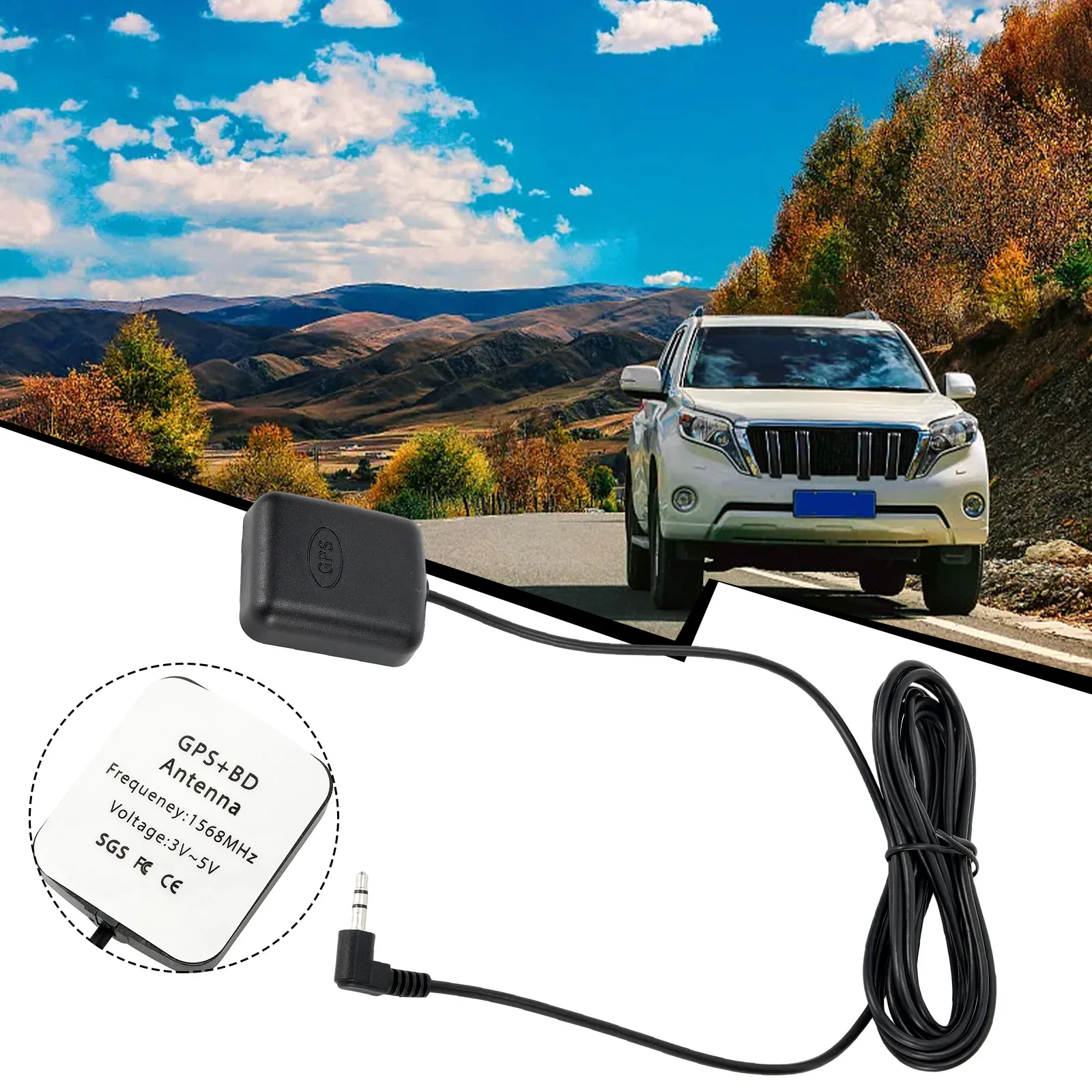 Car GPS Receiver Module Antenna 3.5mm Elbow For Cars/Trucks/SUVs Dash Cams Dash Camera External GPS Car Replacement Accessories