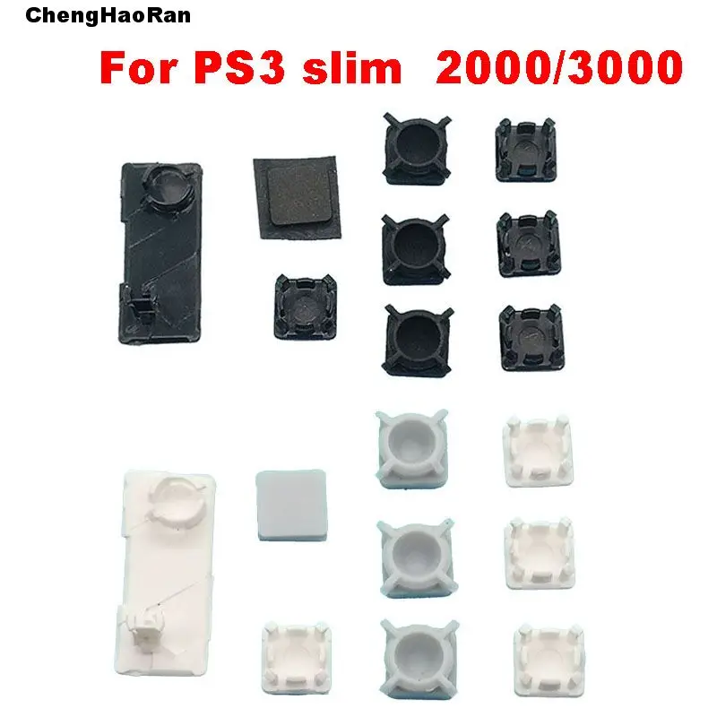 1 Satz weiß/schwarz Silikon boden Gummi fuß polster Abdeck kappe für ps3 slim Konsolen gehäuse Gummi fuß abdeckung Image