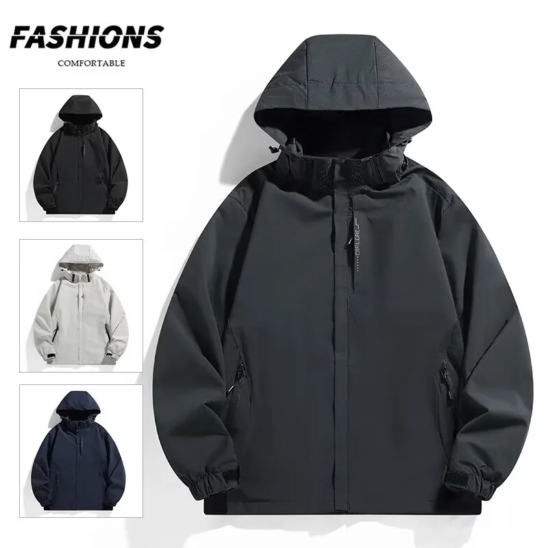 Windjacke Männer Taktische Jacke Wasserdichte Outdoor Mit Kapuze Mantel Sport Militär Europäischen Größe M-5XL Feld Klettern Dünne Outwear Image
