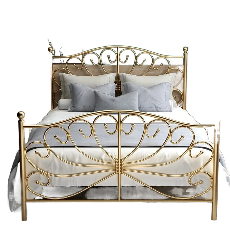 Internet Celebrity Eisenbett modernes einfaches Prinzessinnenbett verdicktes schmiedeeisernes Bett Einzelbett Doppelbett Image