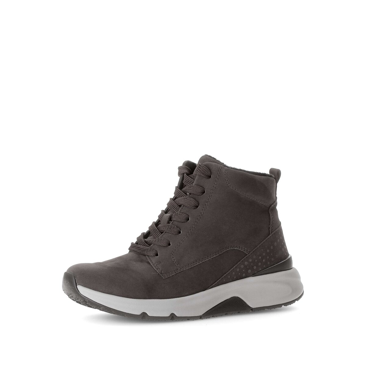 Stiefelette GABOR "Sportliche Stiefelette Rauleder", Damen, Gr. 41, grau, Schuhe Stiefelette