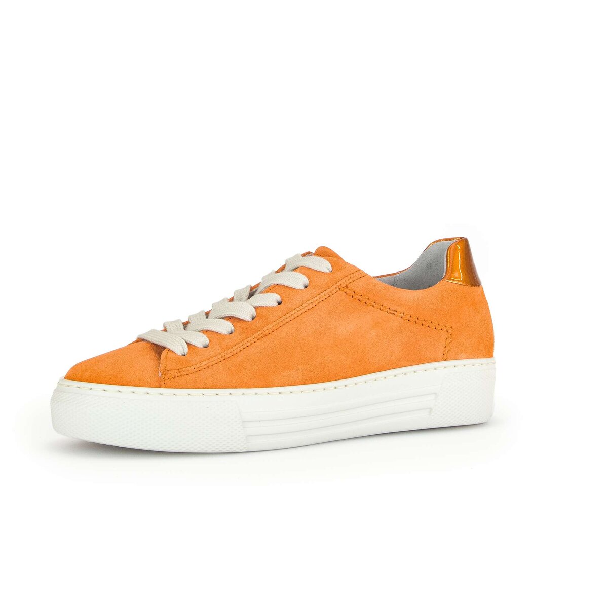 Sneaker GABOR "Sneaker low Rauleder", Damen, Gr. 38,5, orange, Schuhe Sneaker