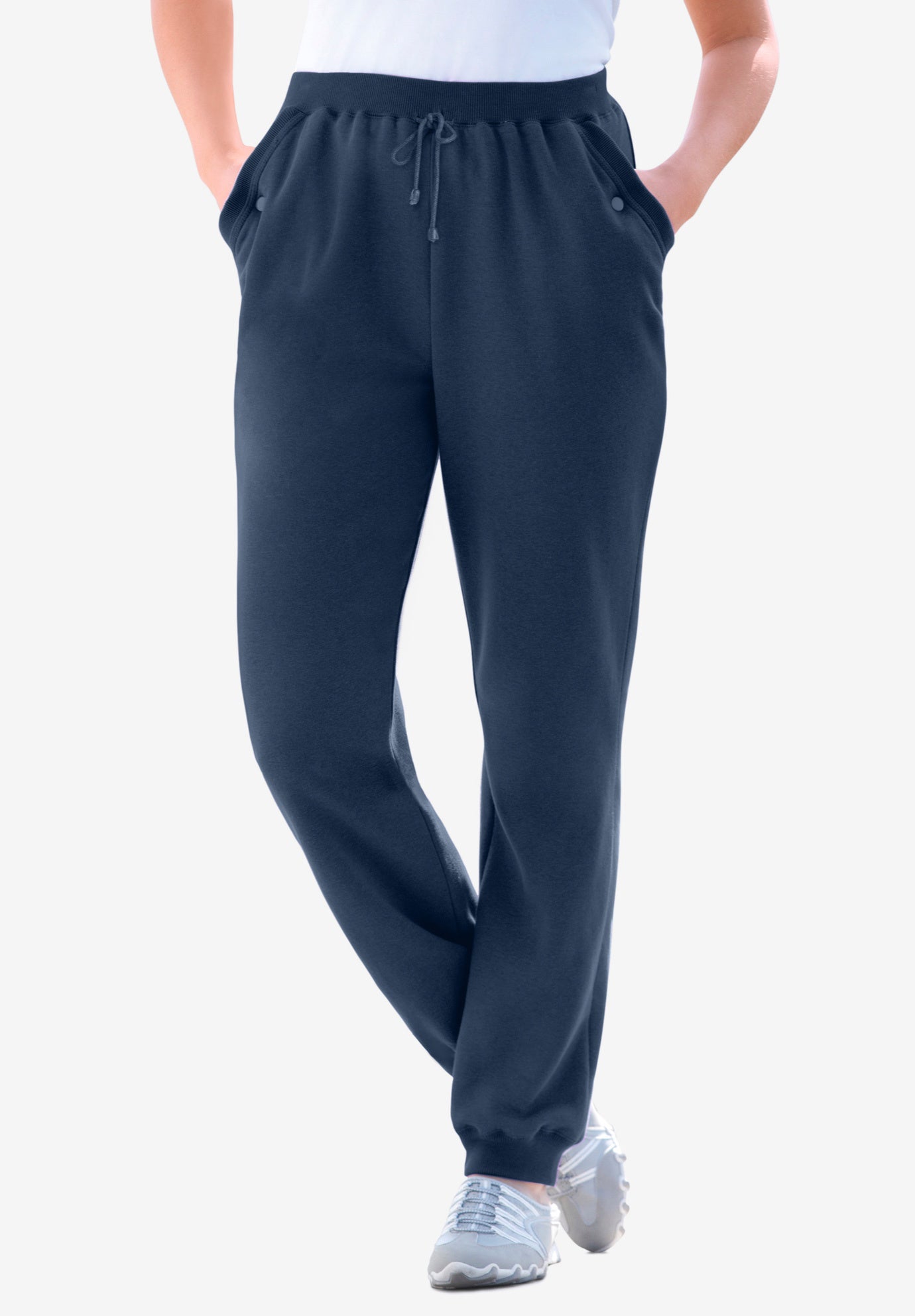 Plus Size Women's Better-Fleece Pull-On Jogger Sweatpants by Woman Within in Navy (Size S)