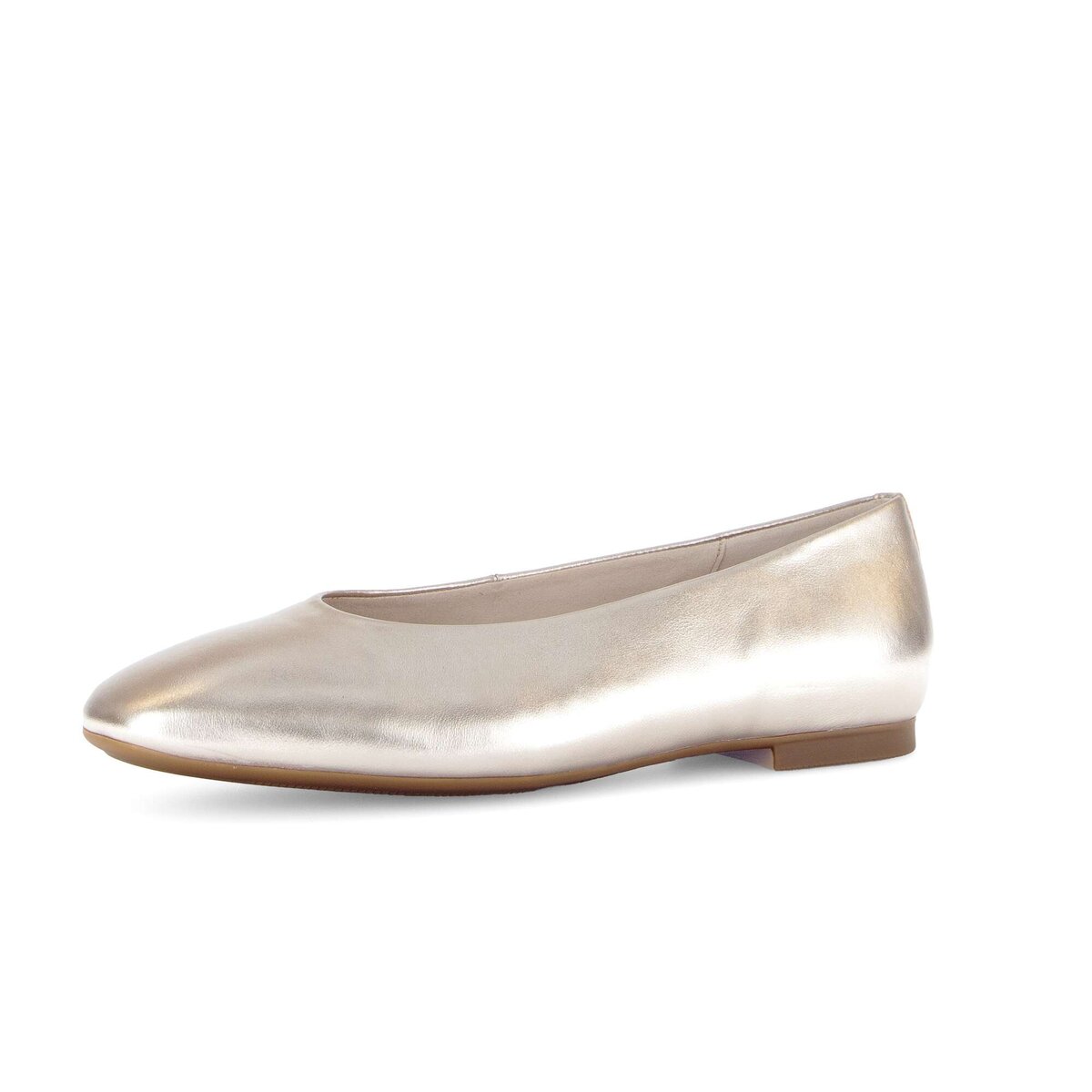 Ballerina GABOR "Eleganter Ballerina Effektleder", Damen, Gr. 38, gold, Schuhe Ballerina
