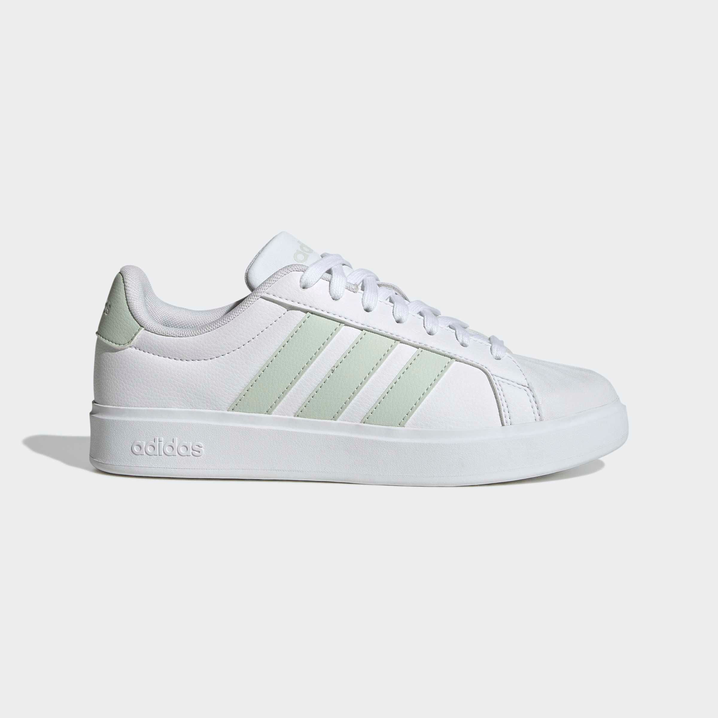 Sneaker ADIDAS SPORTSWEAR "STREETTALK", Damen, Gr. 38,5, cloud weiß, linen grün, ftwr weiß, Synthetik, Schuhe Sneaker, inspiriert vom Design des adidas Superstar