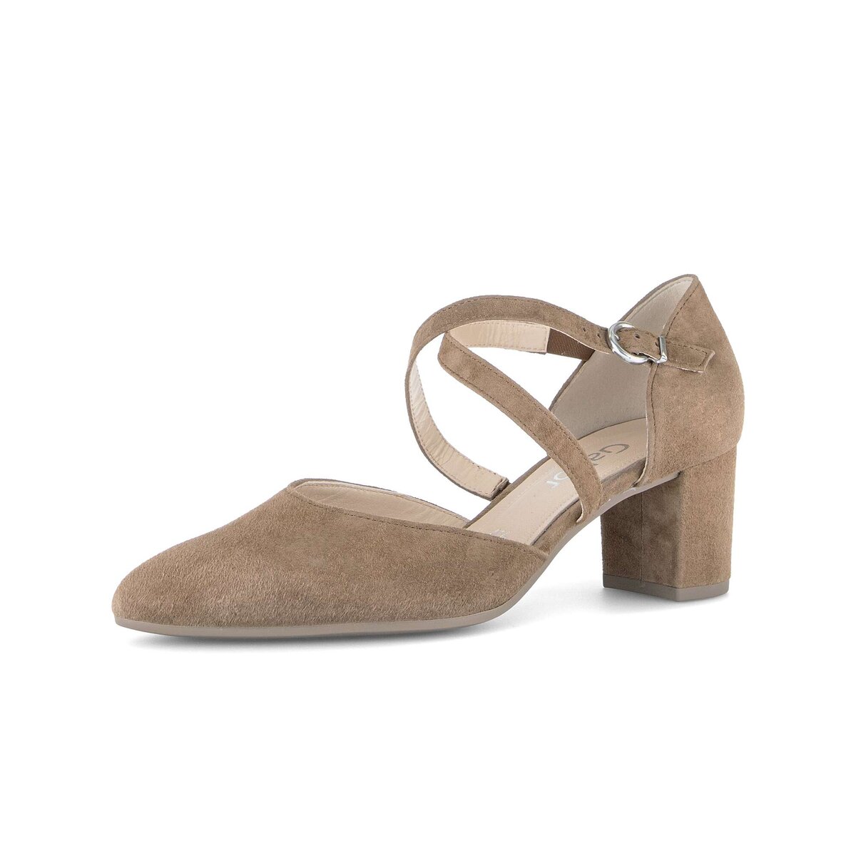 Pumps GABOR "Eleganter Pumps Rauleder", Damen, Gr. 40, braun, Schuhe Pumps