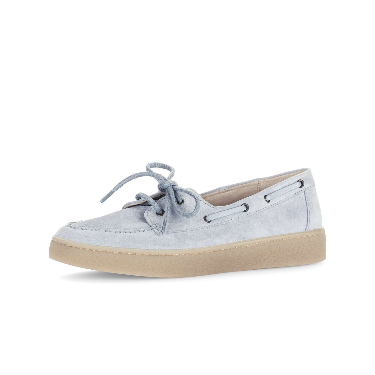 Mokassin GABOR "Mokassin Materialmix Leder", Damen, Gr. 38,5, blau, Schuhe Mokassin