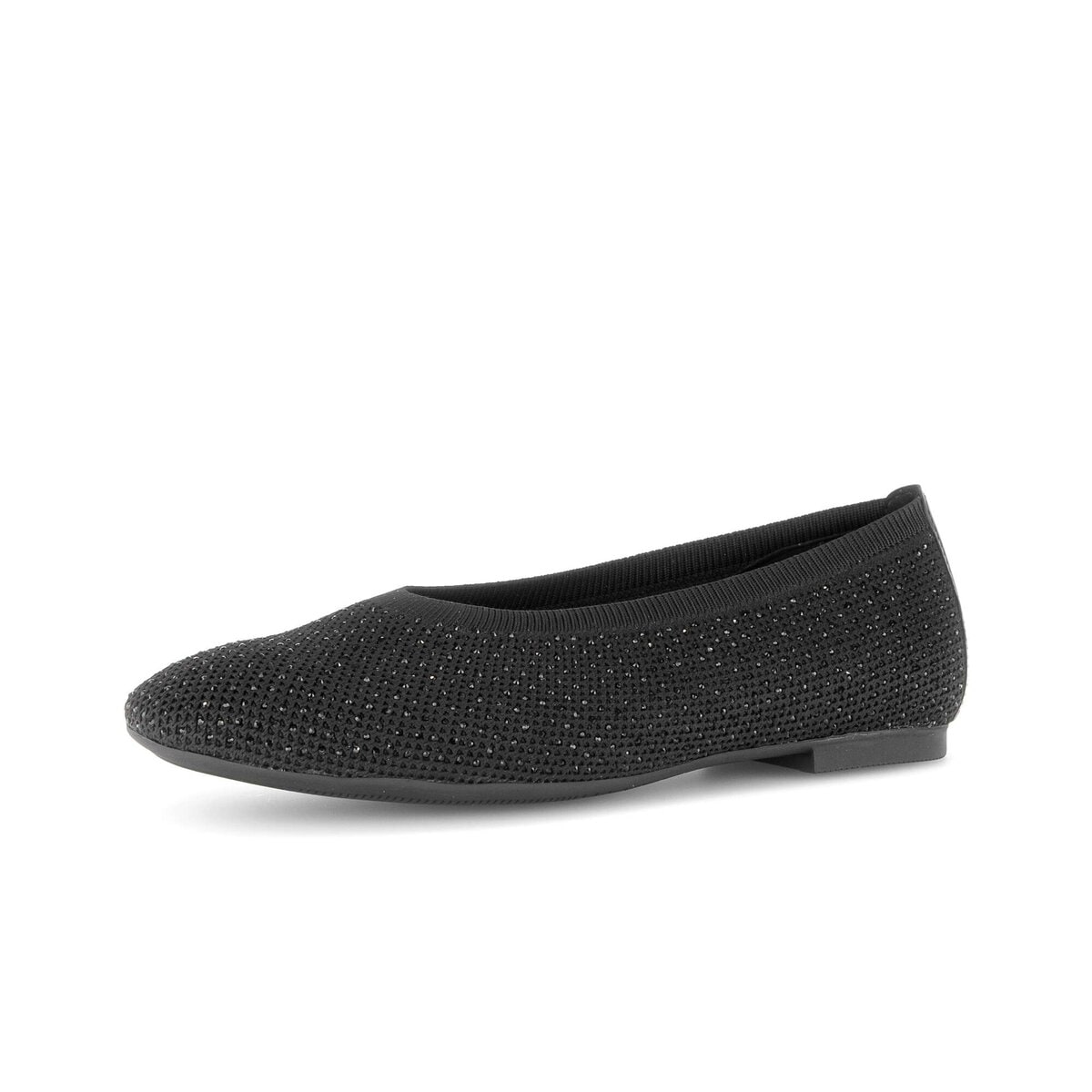 Ballerina GABOR "Eleganter Ballerina Materialmix Leder/Lederimitat", Damen, Gr. 42,5, schwarz, Schuhe Ballerina