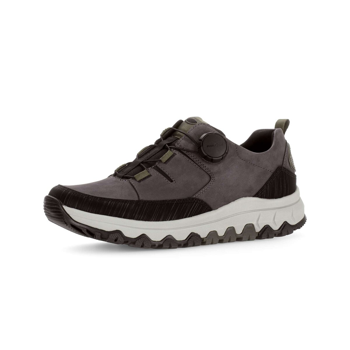 Sneaker GABOR "rollingsoft Sneaker low Rauleder", Damen, Gr. 49,5, grau, Schuhe Sneaker