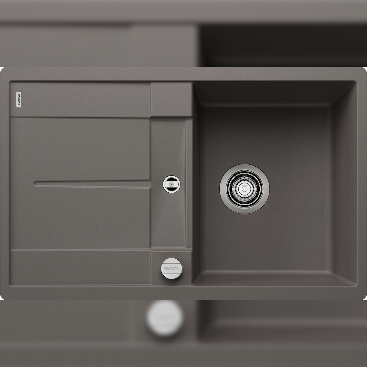 BLANCO GmbH + Co KG BLANCO METRA 45 S-F Einbauspüle SILGRANIT vulkangrau ab 45 cm Excenter