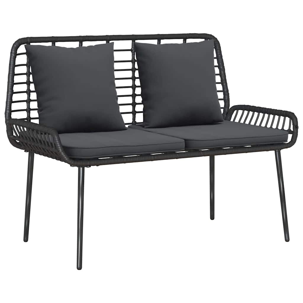 vidaXL Gartenbank Schwarz und Anthrazit Poly-Rattan Image