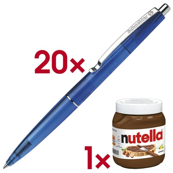 Schneider 20er-Pack Kugelschreiber »K20 Icy Colours« 1320 inkl. Nougatcreme »nutella« 450g blau Image