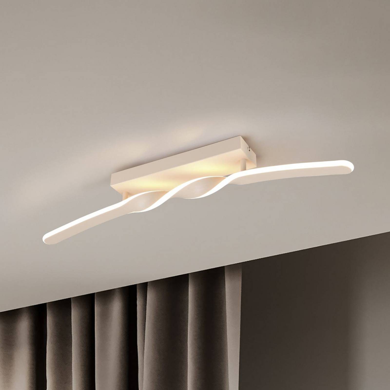 Reality Leuchten LED Deckenlampe Ginko, creme / amber, für Wohn- / Esszimmer, Metall, Modern, LED Deckenleuchte