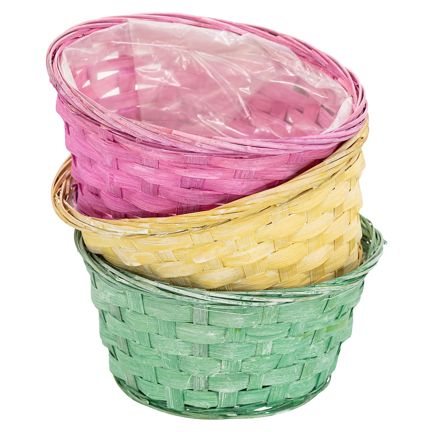 Körbchen aus Bambus, pastell, 3 Stück Image