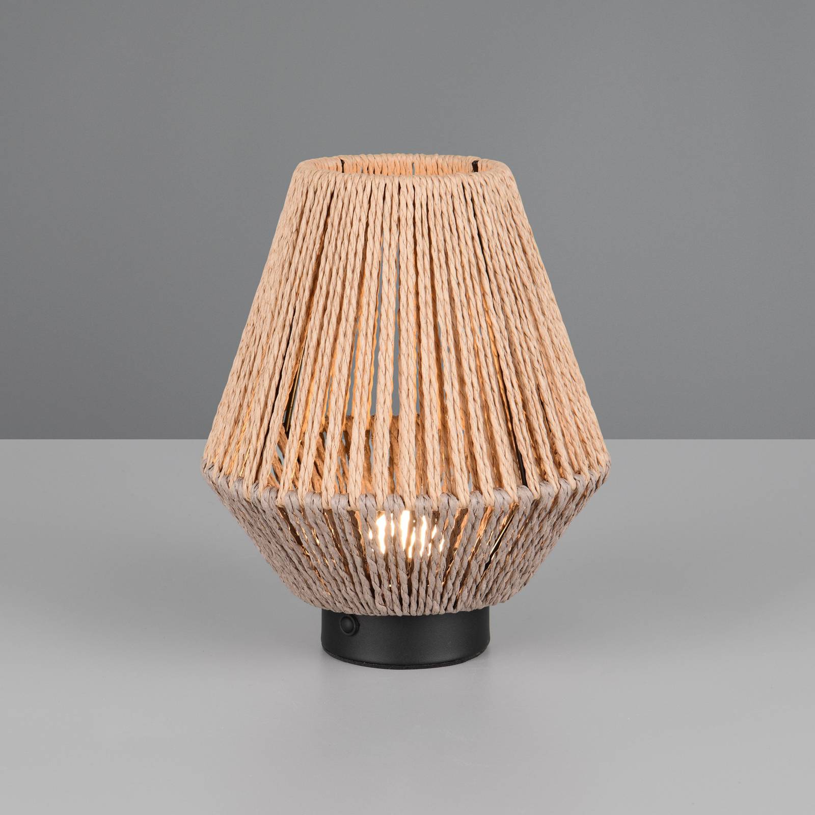 Reality Leuchten LED Tischlampe Lira, dimmbar, braun / rost, für Schlafzimmer, Textil / Stoff / Seide, LED Tischlampe