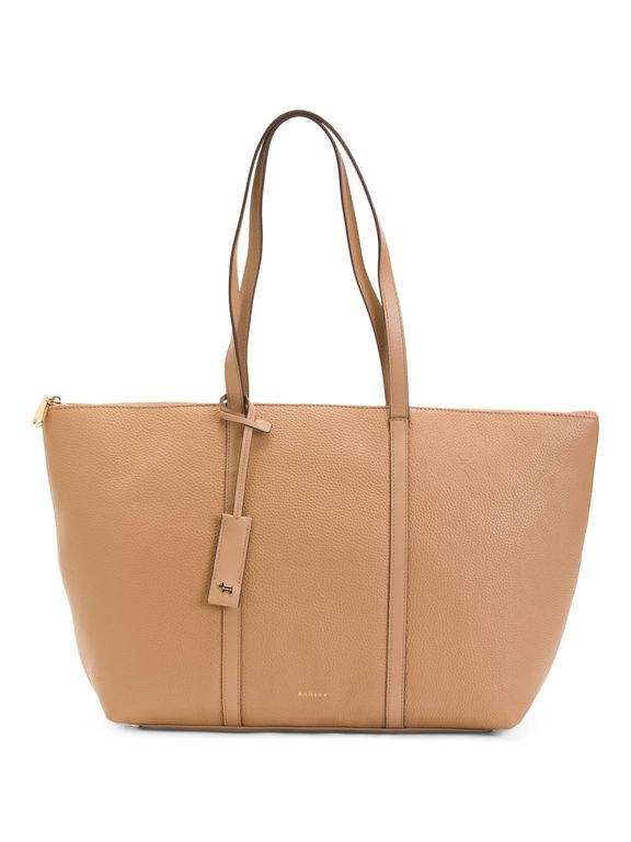 Leather Lynton Close Large Zip Top Tote - Natural - Tj Maxx Totes