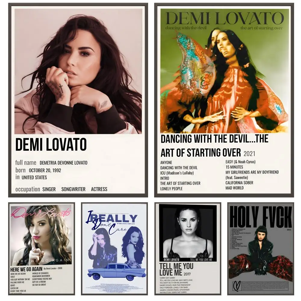 Hot Singer Album D-Demi Lovato Poster, vielseitige HD-wasserdichte Wandkunst, selbstklebende Dekoration für jeden Raum, ideales Geschenk Image