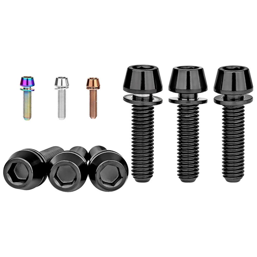 6PCS Edelstahl Bolzen M5/M6 x 20mm Fahrrad Lenker Vorbau Schraube Mit Unterlegscheibe Für MTB Rennrad Image