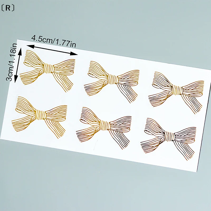 バR Sigur30 Stück/5 Blatt süße goldene große Schleife Aufkleber Gold handgemachte selbstklebende Kuchen süße Süßigkeiten Verpackung Siegeletikettenaufkleber Briefpapier Image