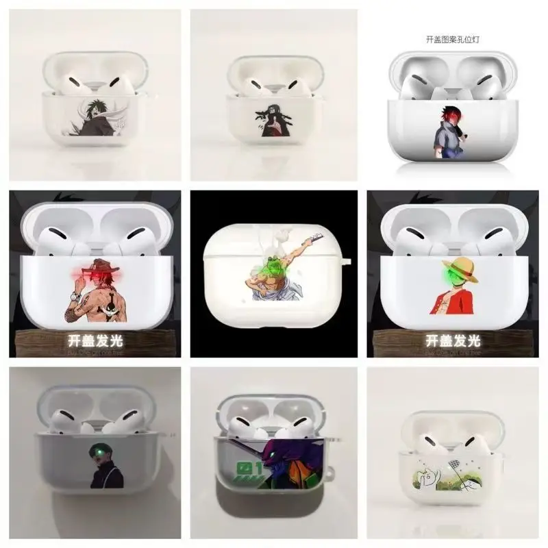Einteilige Kopfhörer-Handyhülle für Apple AirPods 1 2 3 Pro 4 Pro2 Pro3 Ace Ruffy Zoro Helle Augen Itachi Madara Kopfhörerabdeckung Image