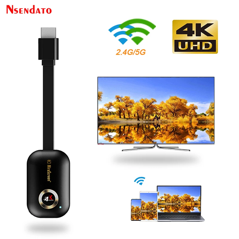 Mirascreen G9 Plus 2.4G/5G 4K Wireless H.265 HD Wifi Display Dongle für Miracast Airplay DLNA TV-Stick für Android IOS zu TV Image