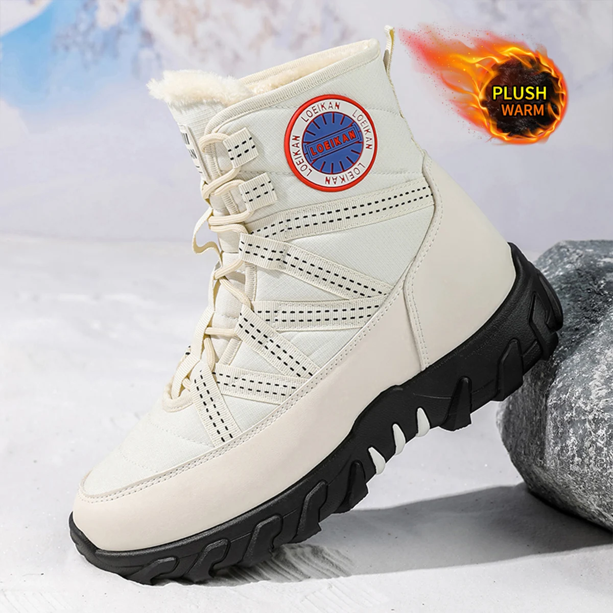 2025, neue Herren-Schneestiefel, High-Top-Lederstiefel, Winterstiefel, kältebeständig, beliebte Outdoor-Bekleidung, langlebig, modisch, tre
