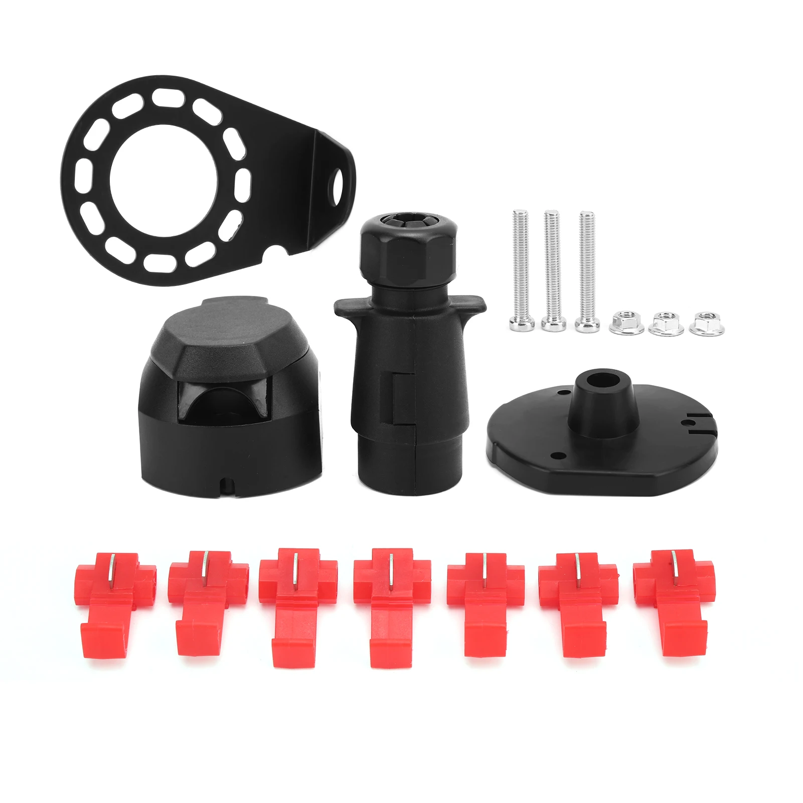 Anhänger-Adapter, Anhänger-Teile, Anhänger-Stecker-Stecker-Set, 7-polig, 92 x 50 mm, universelles, korrosionsbeständiges Eisen, langlebige Anhänger-Steckdose Image