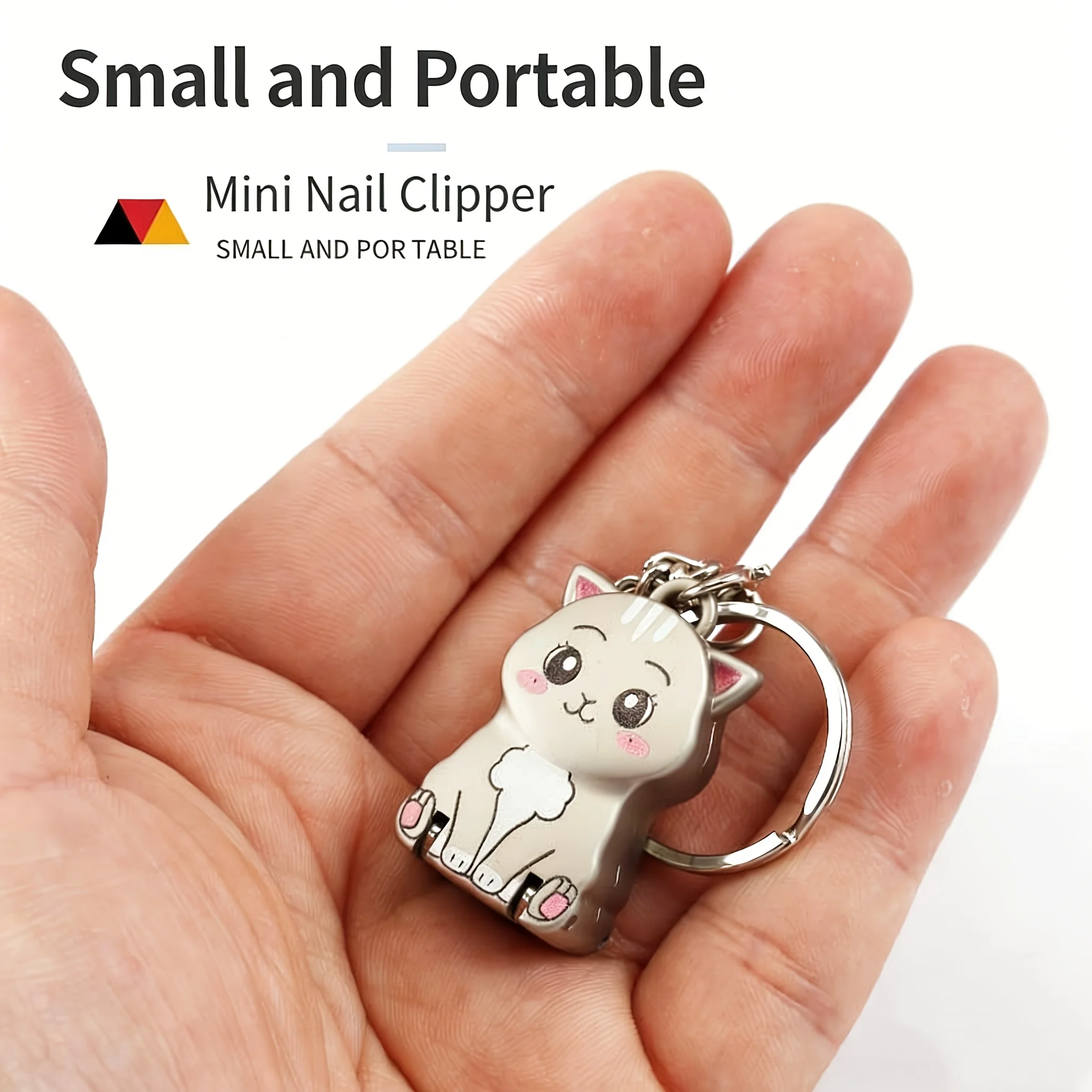 1 Stück Niedlicher Nagelknipser mit Aufbewahrung Edelstahl Kompakter & Tragbarer Nagelschneider mit Klingenwinkel Langlebiges Maniküre-Werkzeug Image