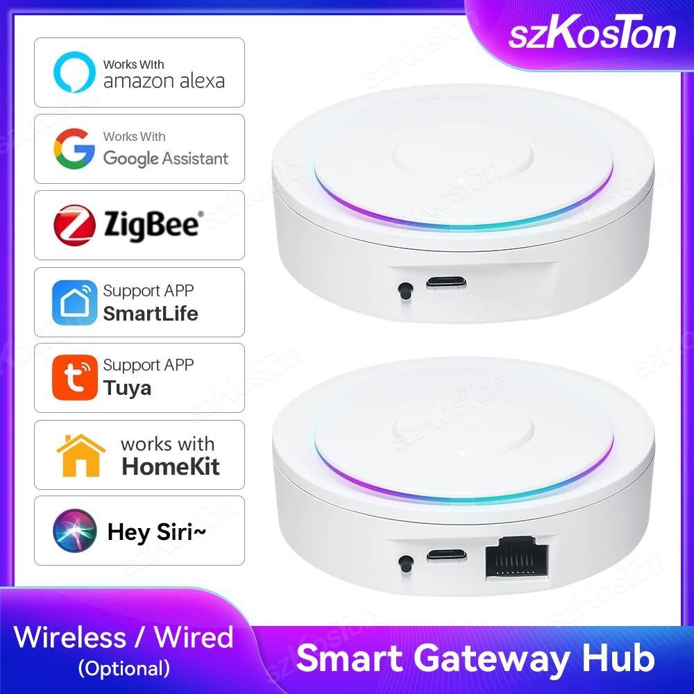 Für Homekit Tuya Zigbee 3.0 Gateway Hub Smart Home Bridge Smart Life APP Drahtlose Fernbedienung Sprachsteuerung Kompatibel mit Alexa Google Image