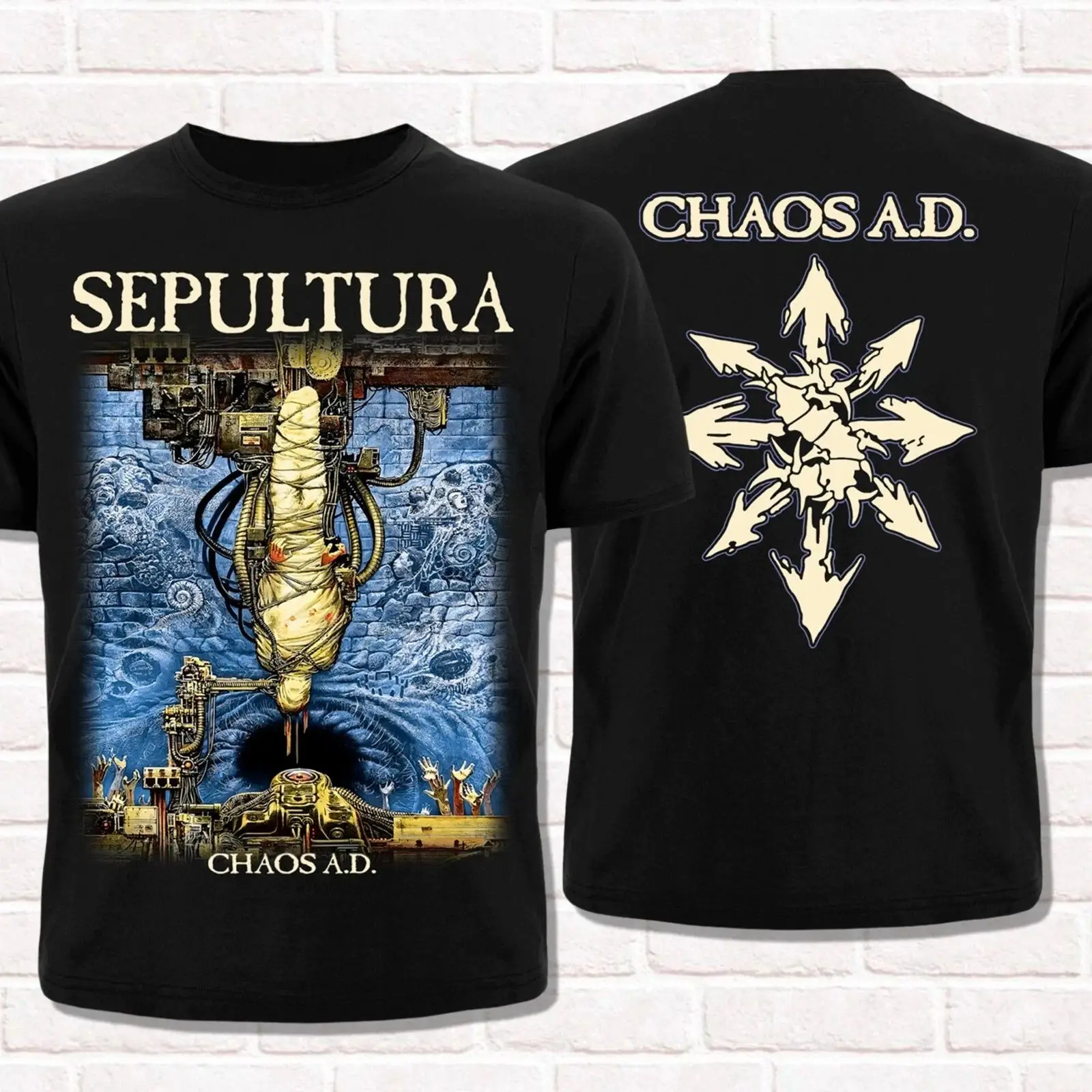 The Cotton Punk Rock Band Sepultura T-Shirt Chaos A.D.1993 T-Shirt Gothic Rock Kurzarm Bequeme Tops Unisex